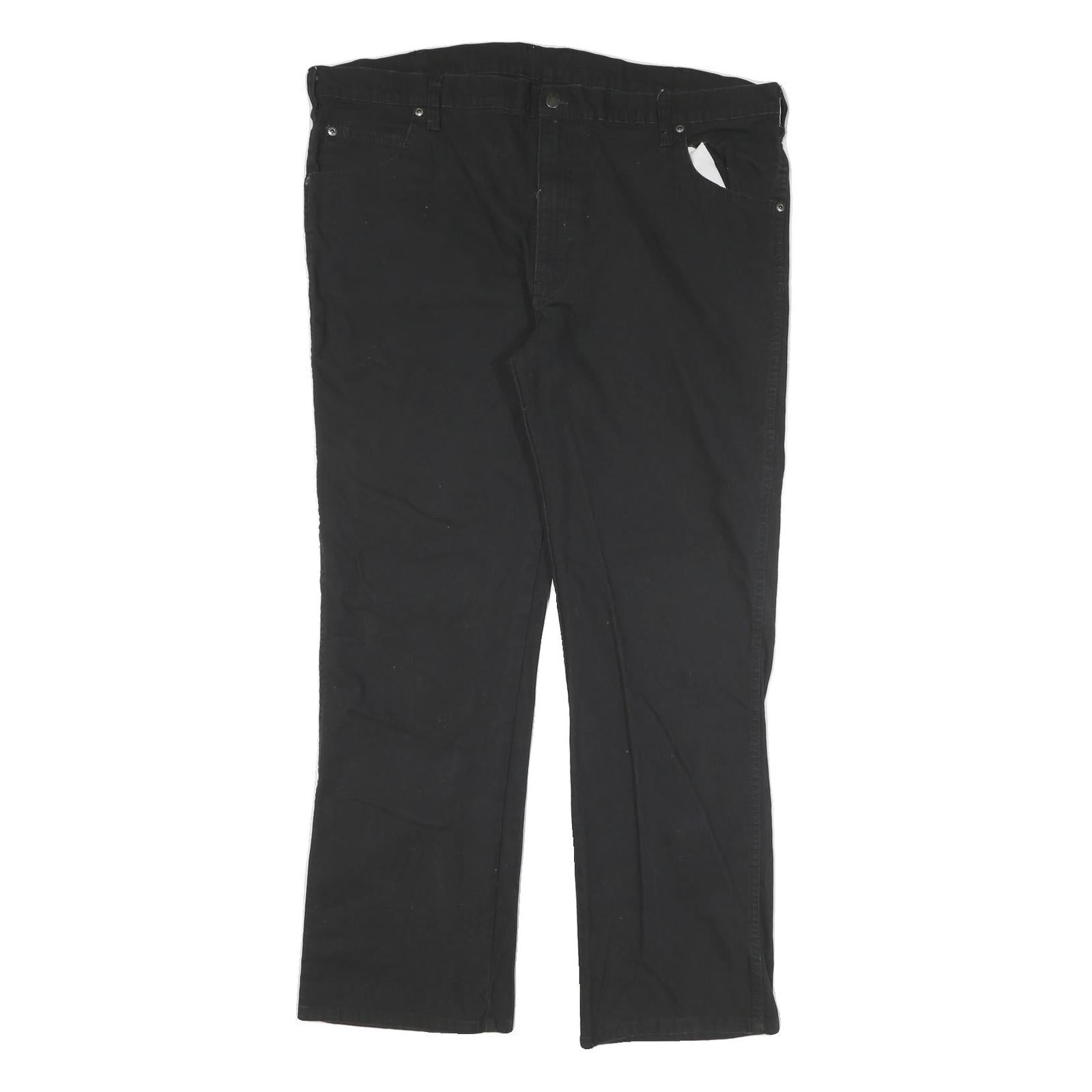DICKIES Mens Cotton Blend Black Regular Fit Straight Leg Trousers W40 L30