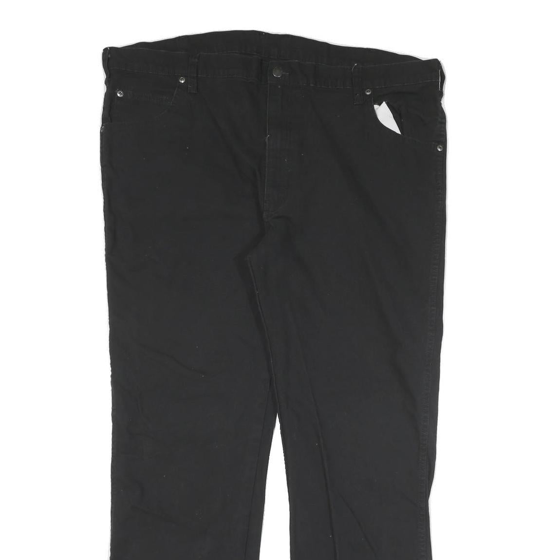 DICKIES Mens Cotton Blend Black Regular Fit Straight Leg Trousers W40 L30