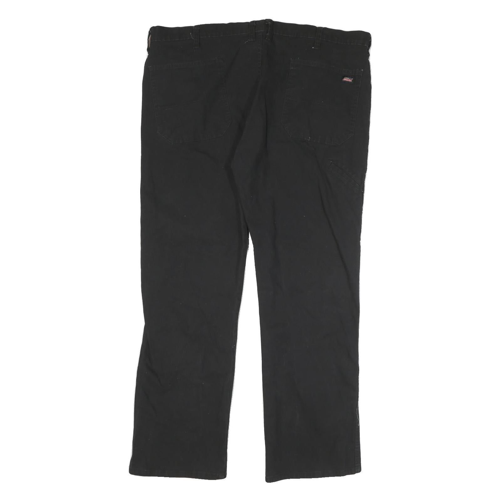 DICKIES Mens Cotton Blend Black Regular Fit Straight Leg Trousers W40 L30