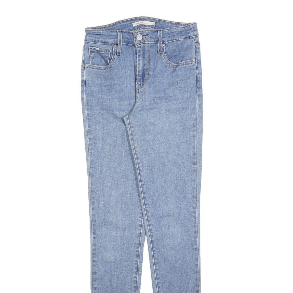 LEVI'S 721 Womens Slim Light Denim Skinny Jeans W26 L32 Stylish Cotton Blend Zip