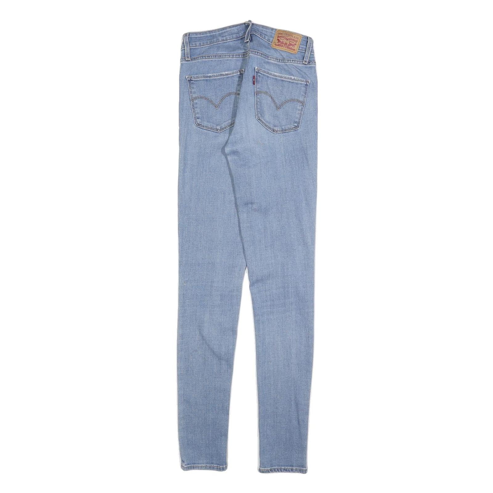 LEVI'S 721 Womens Slim Light Denim Skinny Jeans W26 L32 Stylish Cotton Blend Zip