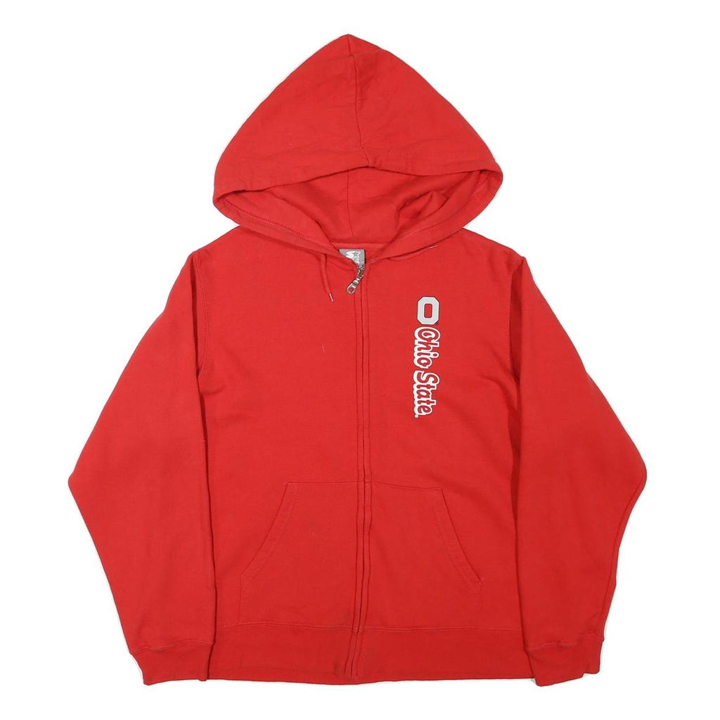 STARTER Womens Red Ohio State Full Zip Hoodie XL Casual Zip Up Sweatshirt