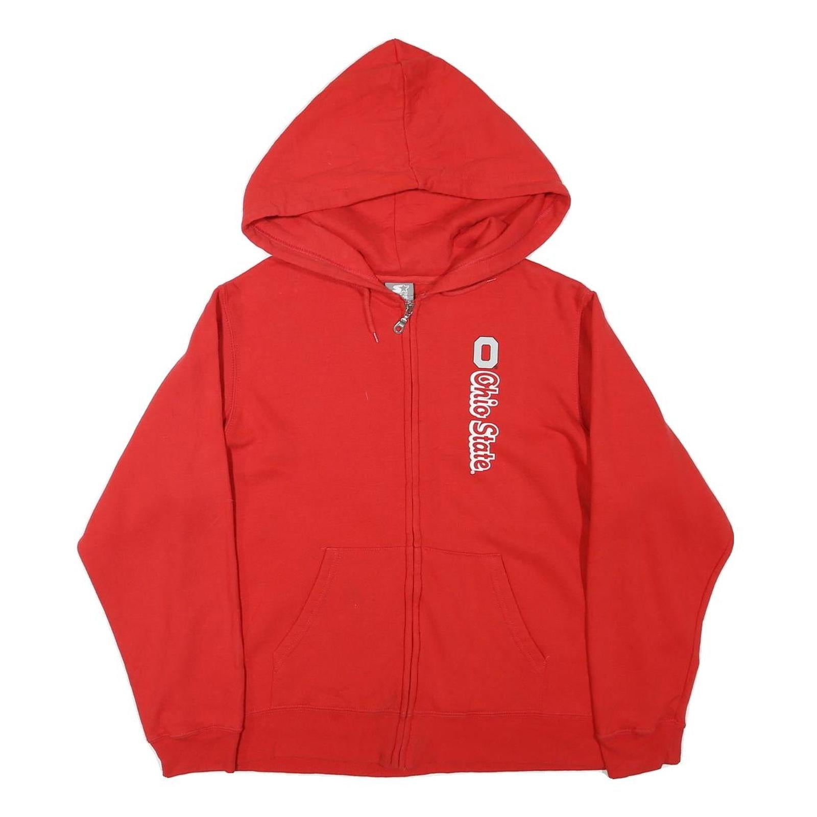 STARTER Womens Red Ohio State Full Zip Hoodie XL Casual Zip Up Sweatshirt