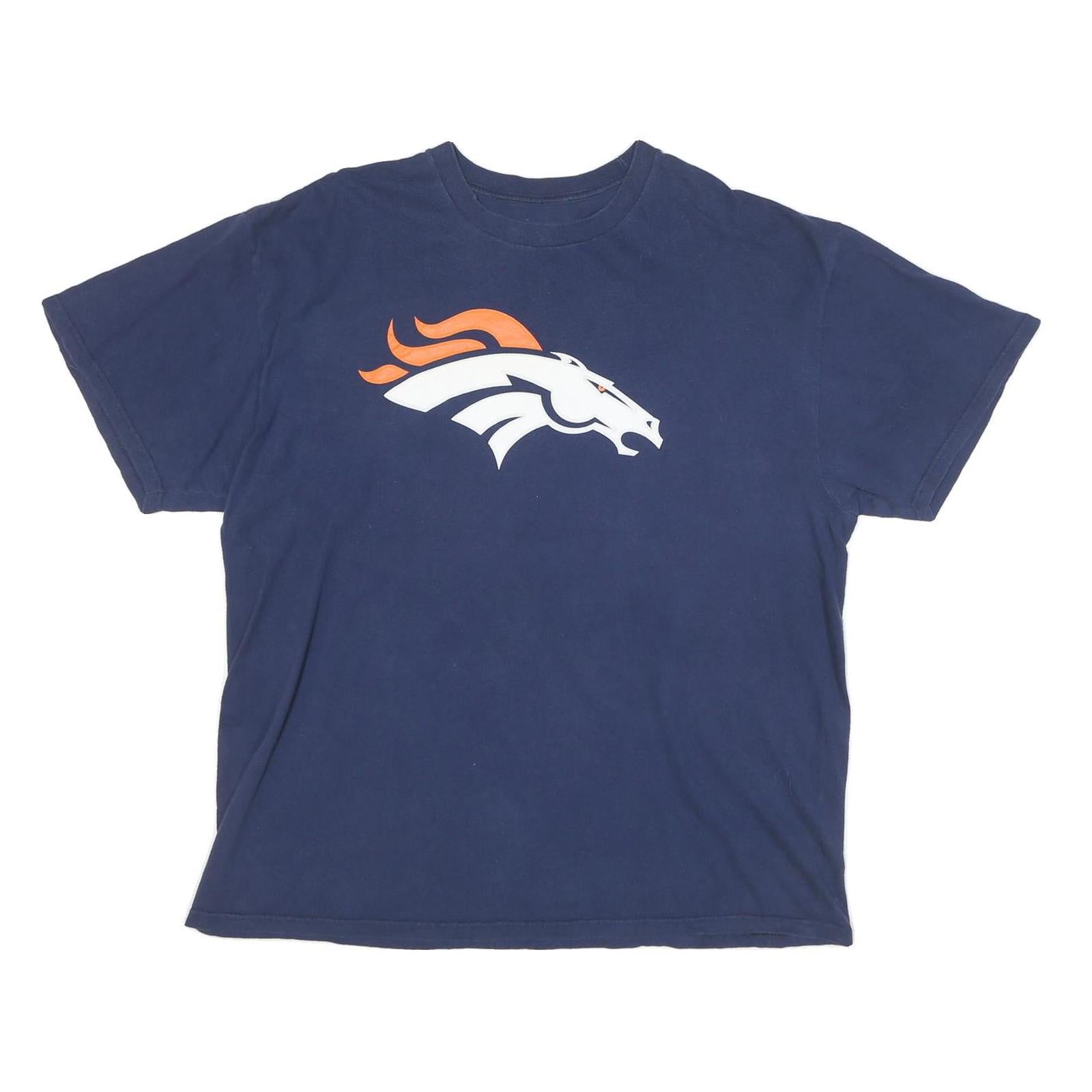 Mens Blue Denver Broncos Graphic T-Shirt XL Short Sleeve Crew Neck Peyton