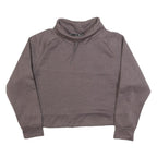 JUICY COUTURE Womens Brown XL High Neck Sweatshirt Polyester Blend Cropped