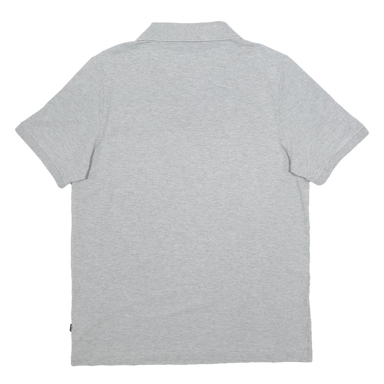 PUMA Mens Grey Short Sleeve Plain M Polo Shirt Cotton Blend Casual Athletic