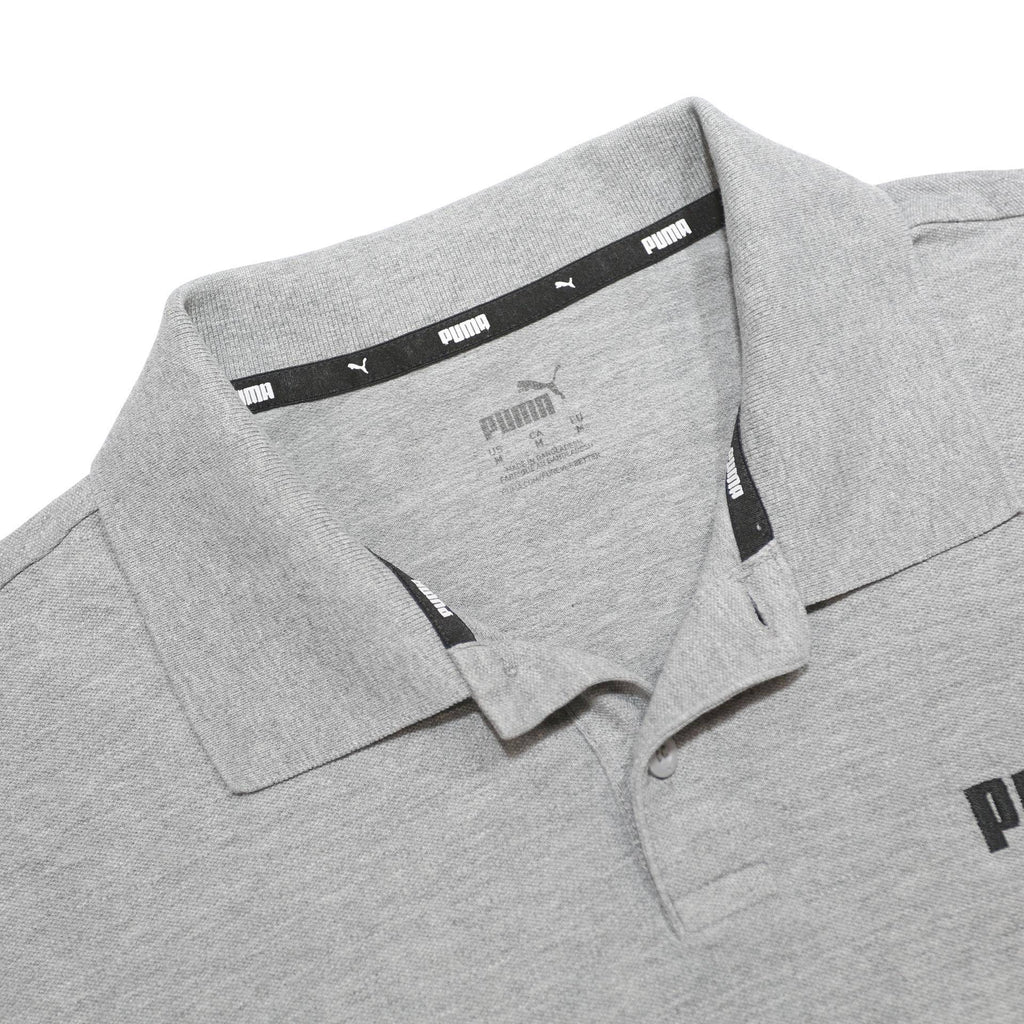 PUMA Mens Grey Short Sleeve Plain M Polo Shirt Cotton Blend Casual Athletic