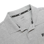 PUMA Mens Grey Short Sleeve Plain M Polo Shirt Cotton Blend Casual Athletic