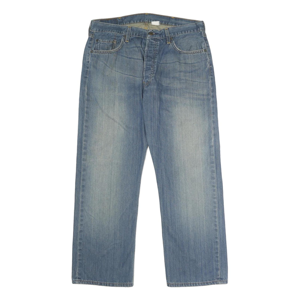 LEVI'S 501 Mens Jeans Blue Classic Straight Denim Medium W38 L30 Button Closure