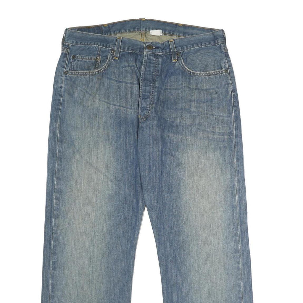 LEVI'S 501 Mens Jeans Blue Classic Straight Denim Medium W38 L30 Button Closure
