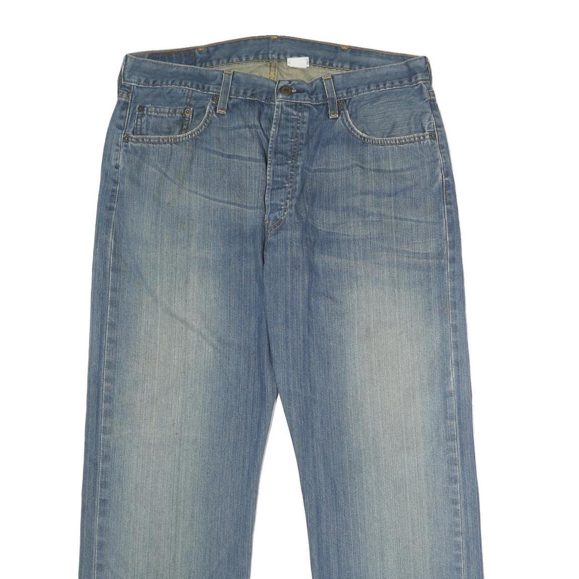 LEVI'S 501 Mens Jeans Blue Classic Straight Denim Medium W38 L30 Button Closure