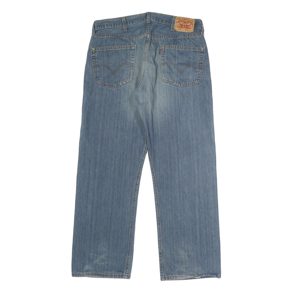 LEVI'S 501 Mens Jeans Blue Classic Straight Denim Medium W38 L30 Button Closure