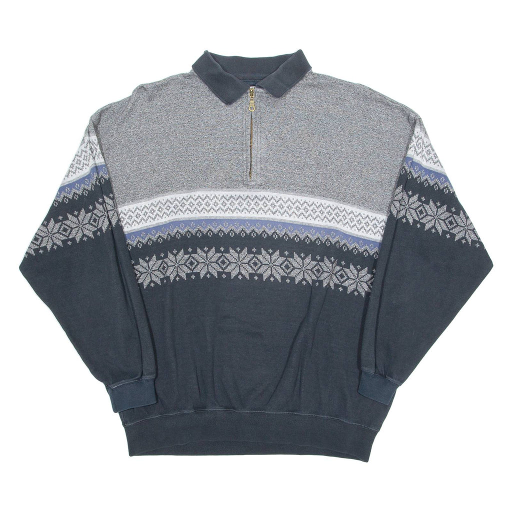 C&A 1/4 Zip Mens Sweatshirt Grey Collared XL