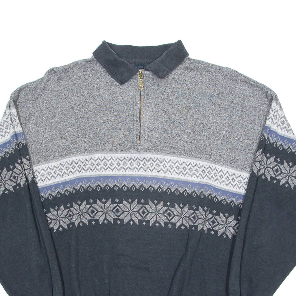 C&A 1/4 Zip Mens Sweatshirt Grey Collared XL