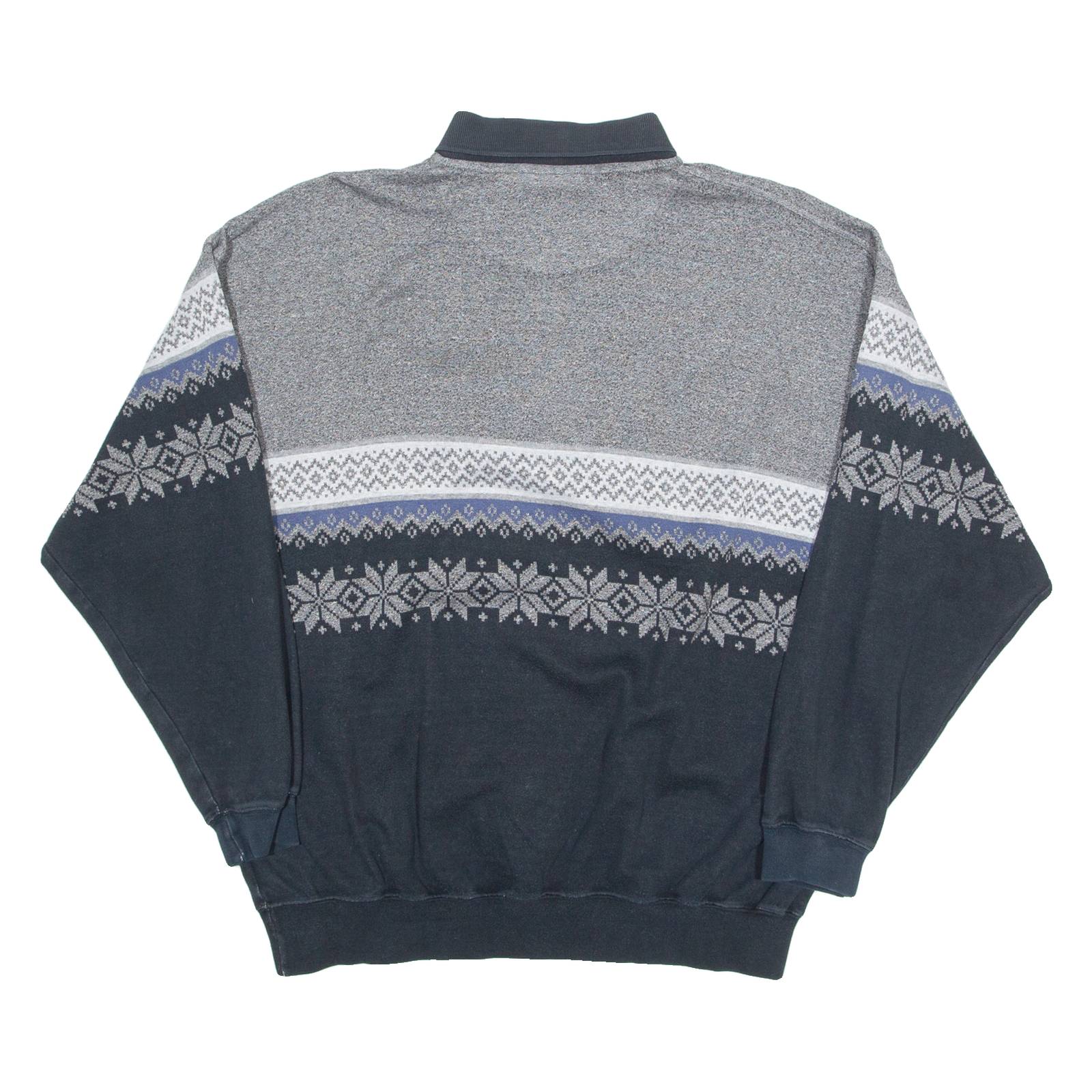 C&A 1/4 Zip Mens Sweatshirt Grey Collared XL