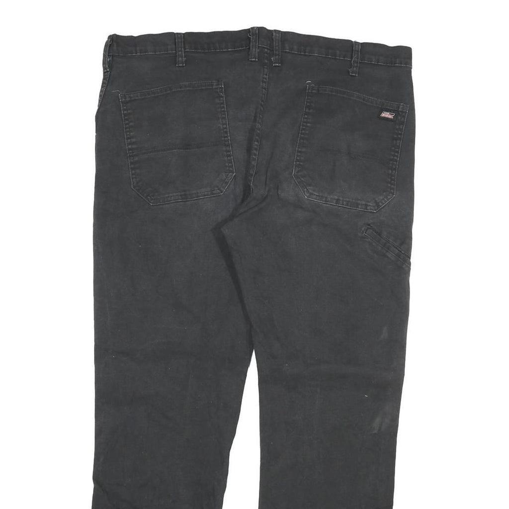 DICKIES Mens Regular Fit Black Cotton Blend Jeans W40 L32 Workwear Straight Zip