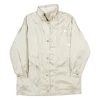 CURRENT SEEN Womens Cream Zip Jacket L Polyester Plain Lightweight Stylish