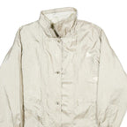 CURRENT SEEN Womens Cream Zip Jacket L Polyester Plain Lightweight Stylish