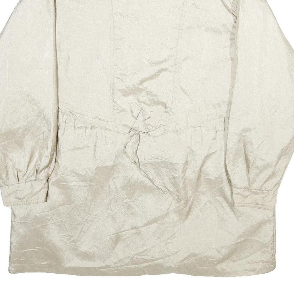 CURRENT SEEN Womens Cream Zip Jacket L Polyester Plain Lightweight Stylish