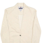 TOMMY HILFIGER Womens Cream Plain Cardigan Button Up Regular Size M Cotton Blend