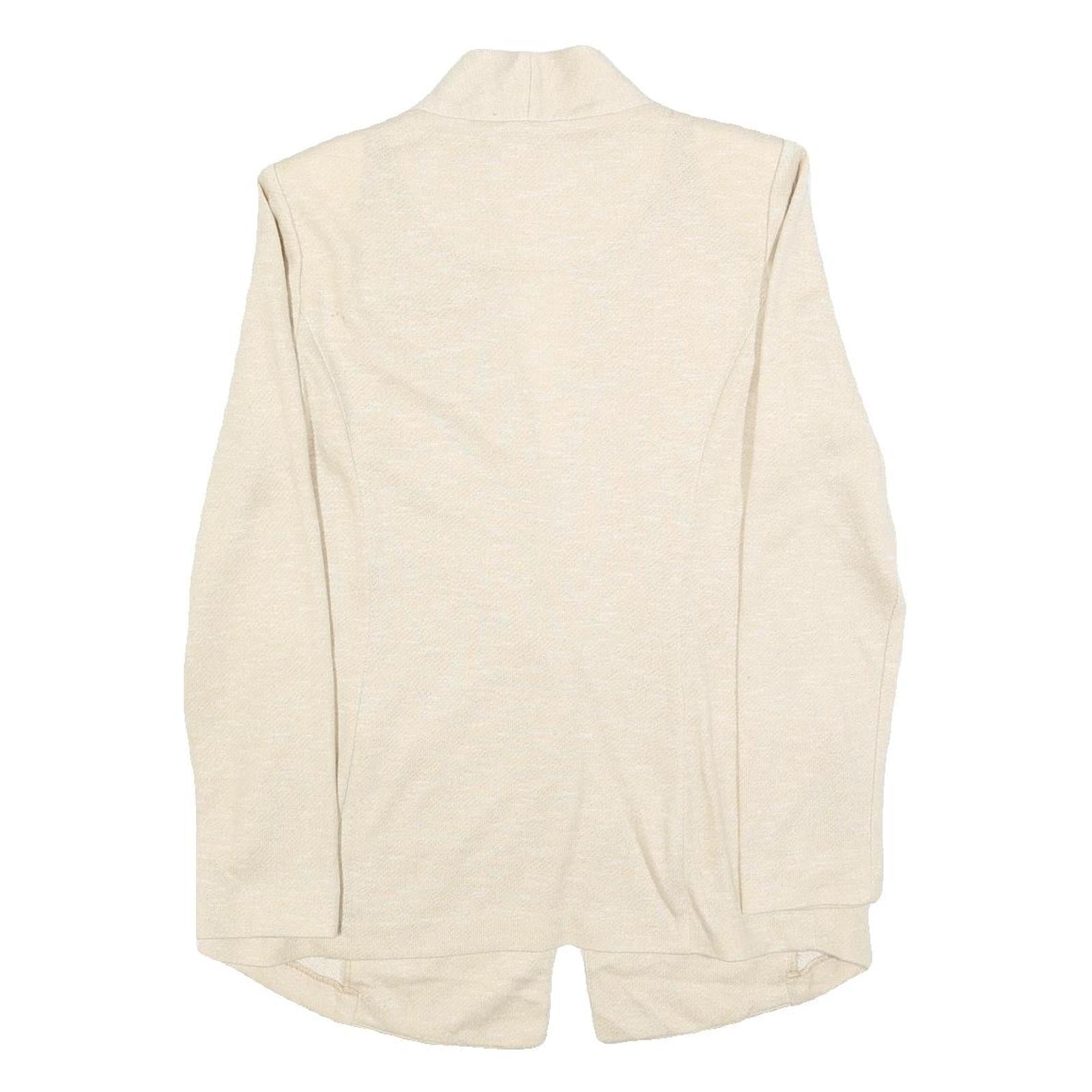 TOMMY HILFIGER Womens Cream Plain Cardigan Button Up Regular Size M Cotton Blend
