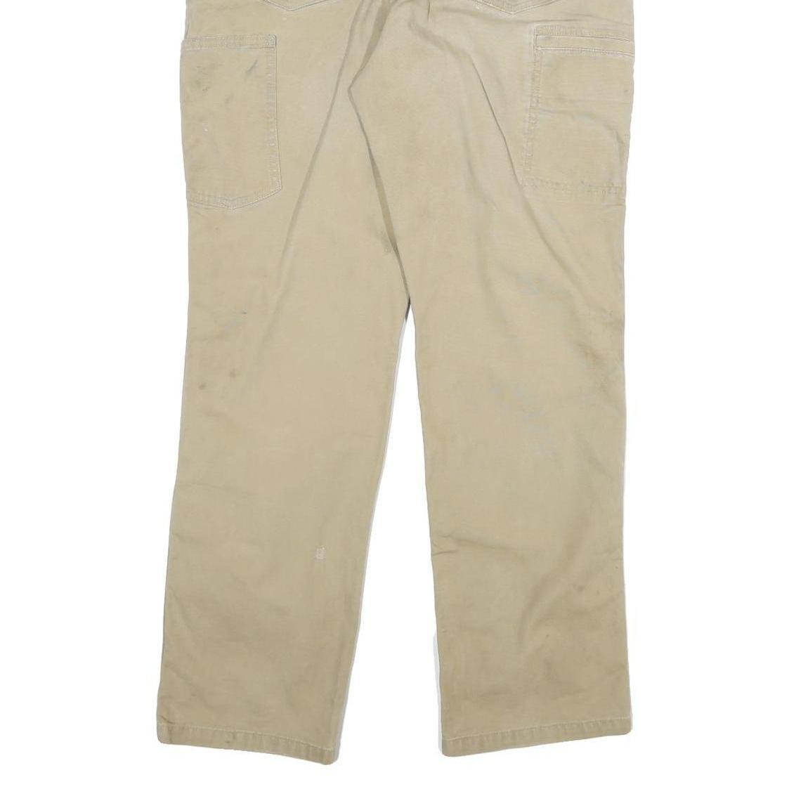 CARHARTT Mens Regular Fit Beige Cotton Blend Trousers W30 L30 Workwear Zip