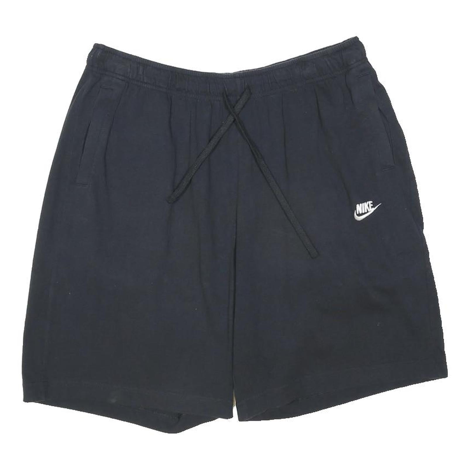 NIKE Mens Black Casual Cotton Blend Shorts XL W34 Drawstring Pockets