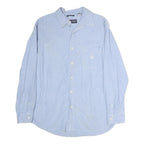 CHAPS Mens Blue Light Blue Casual Shirt L Button Down Long Sleeve Cotton