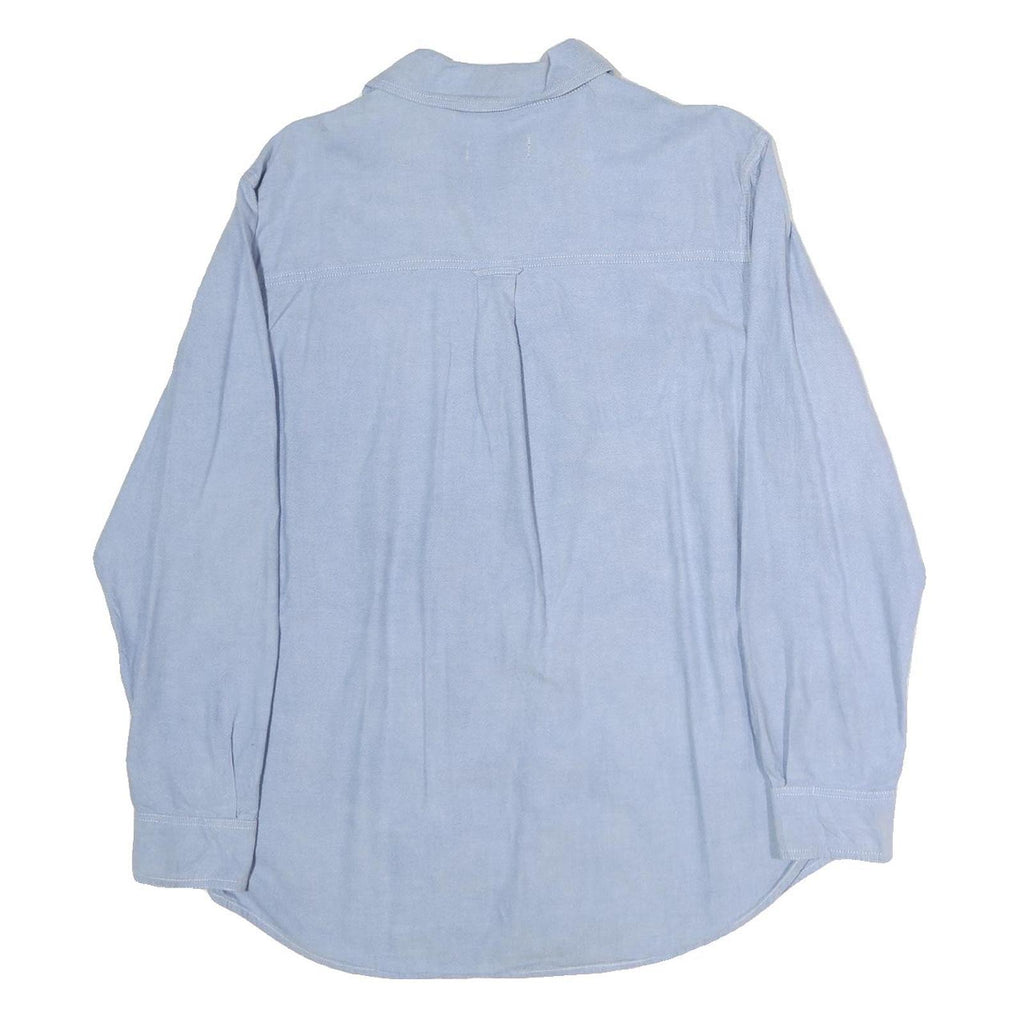 CHAPS Mens Blue Light Blue Casual Shirt L Button Down Long Sleeve Cotton