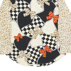 MANIO FUCCI CELIO Womens Black Cream Bow Print Shirt Long Sleeve Collared L