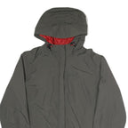 JACK WOLFSKIN Womens Grey Outdoor Jacket UK 16 Polyester Blend Zip Hooded Plain
