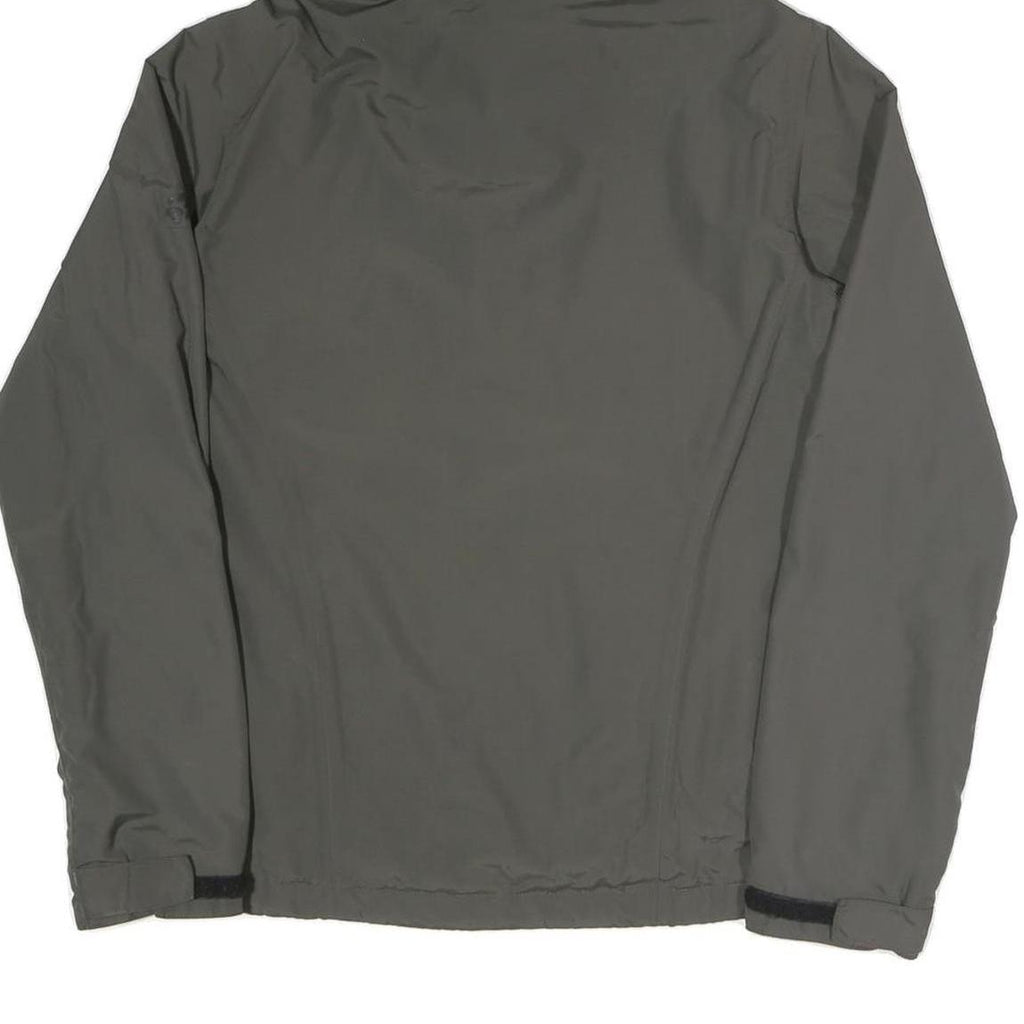 JACK WOLFSKIN Womens Grey Outdoor Jacket UK 16 Polyester Blend Zip Hooded Plain