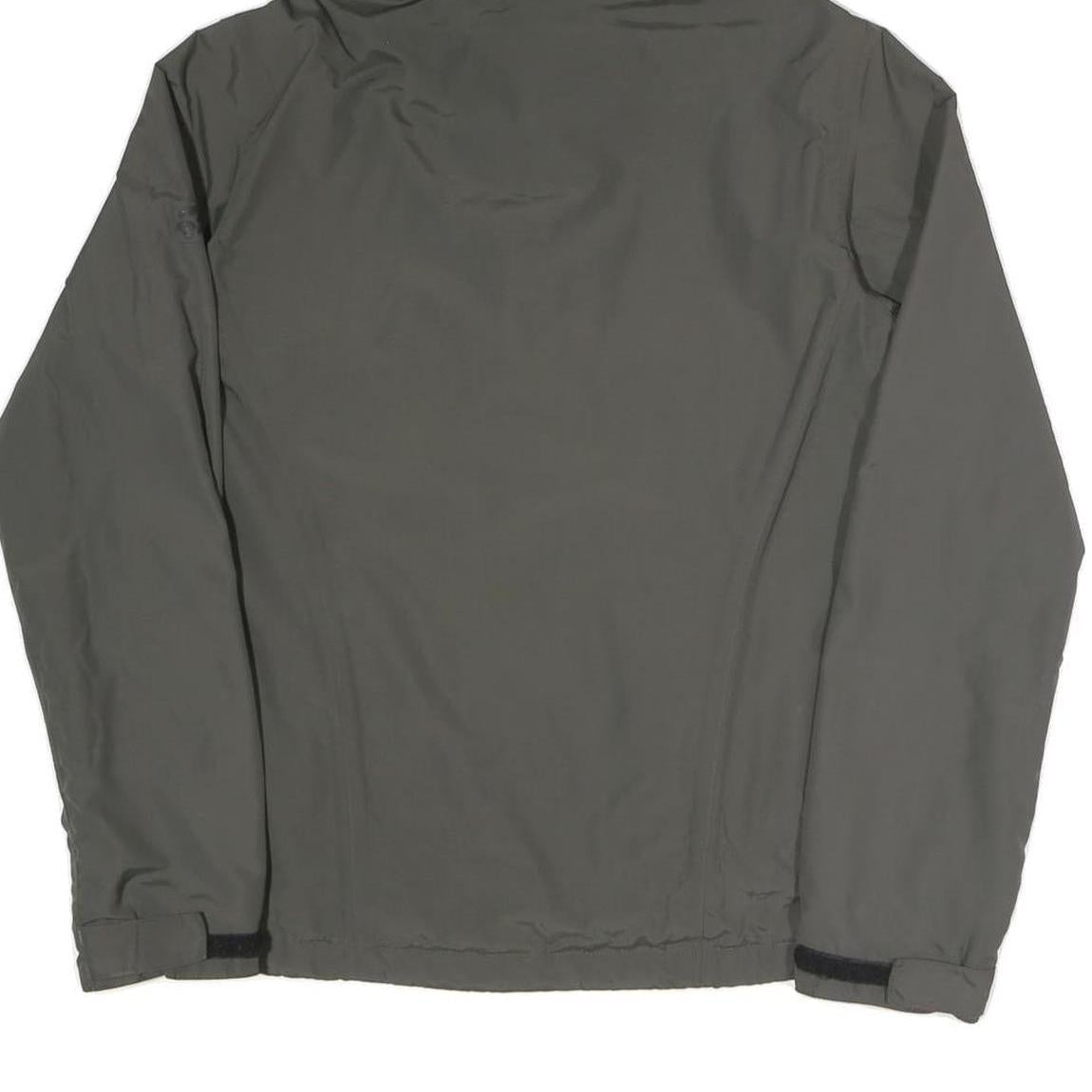 JACK WOLFSKIN Womens Grey Outdoor Jacket UK 16 Polyester Blend Zip Hooded Plain