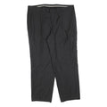 Mens Wool Grey Regular Straight Trousers W40 L30 Formal Workwear Zip Closure