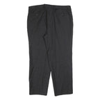 Mens Wool Grey Regular Straight Trousers W40 L30 Formal Workwear Zip Closure