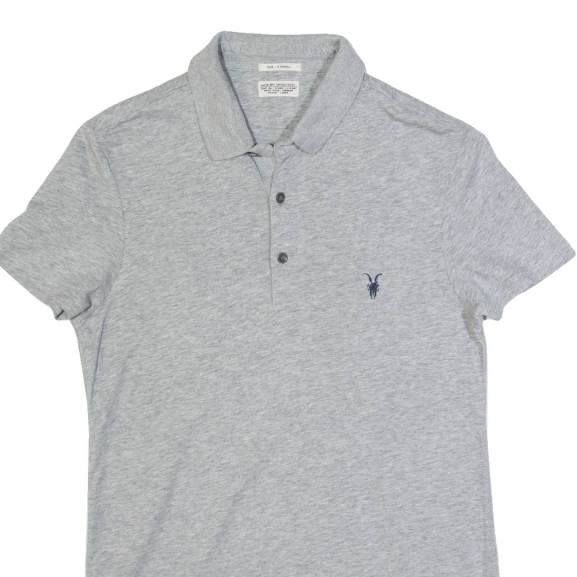 ALL SAINTS Mens Polo Shirt Grey XS