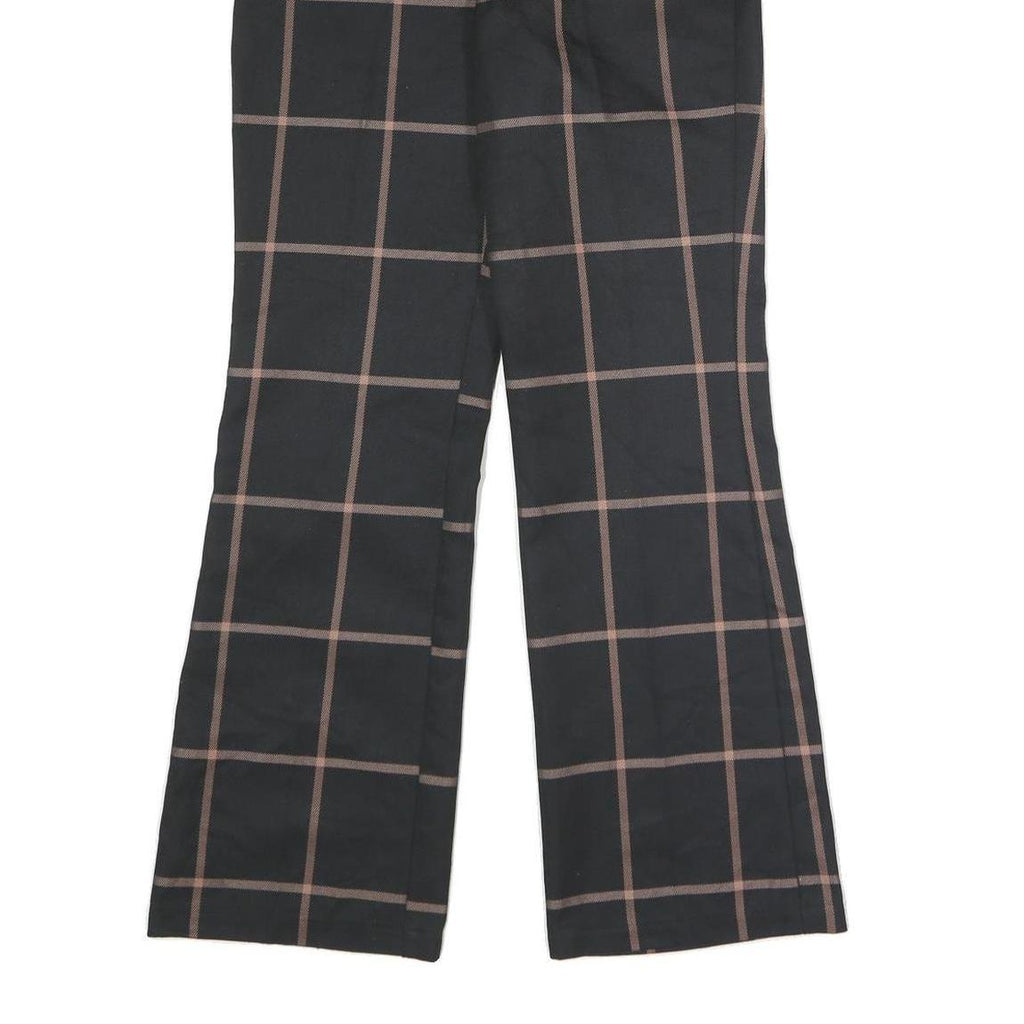 LEVI'S Womens Wool Blend Black & Brown Check Relaxed Straight Trousers W26 L28
