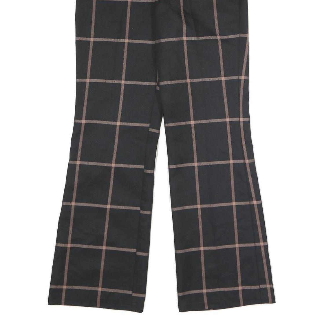 LEVI'S Womens Wool Blend Black & Brown Check Relaxed Straight Trousers W26 L28