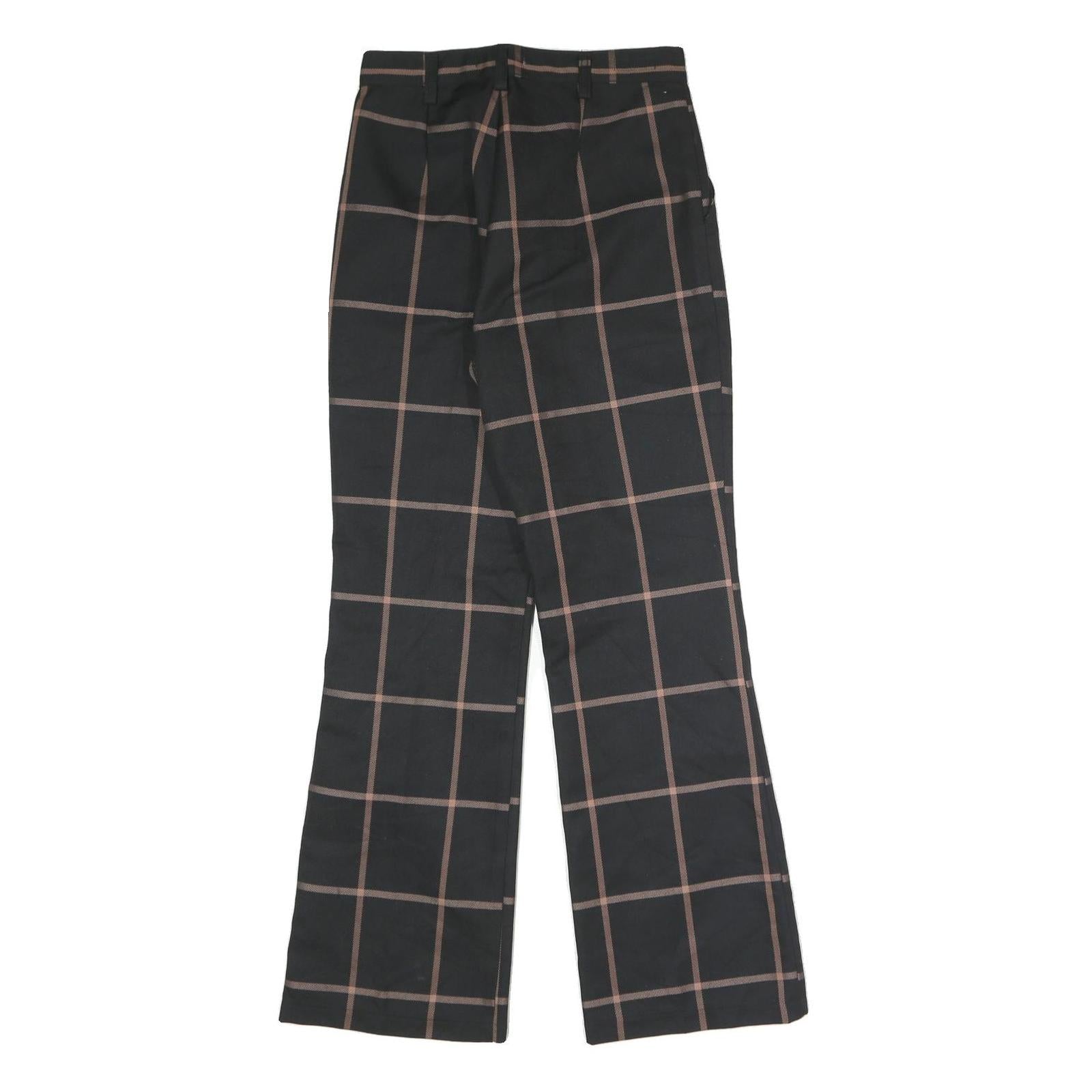 LEVI'S Womens Wool Blend Black & Brown Check Relaxed Straight Trousers W26 L28