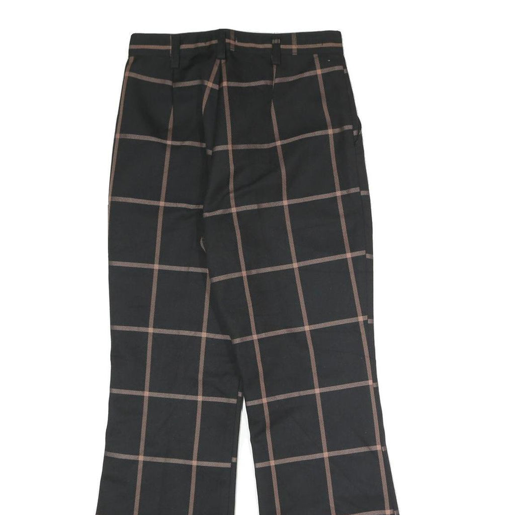 LEVI'S Womens Wool Blend Black & Brown Check Relaxed Straight Trousers W26 L28