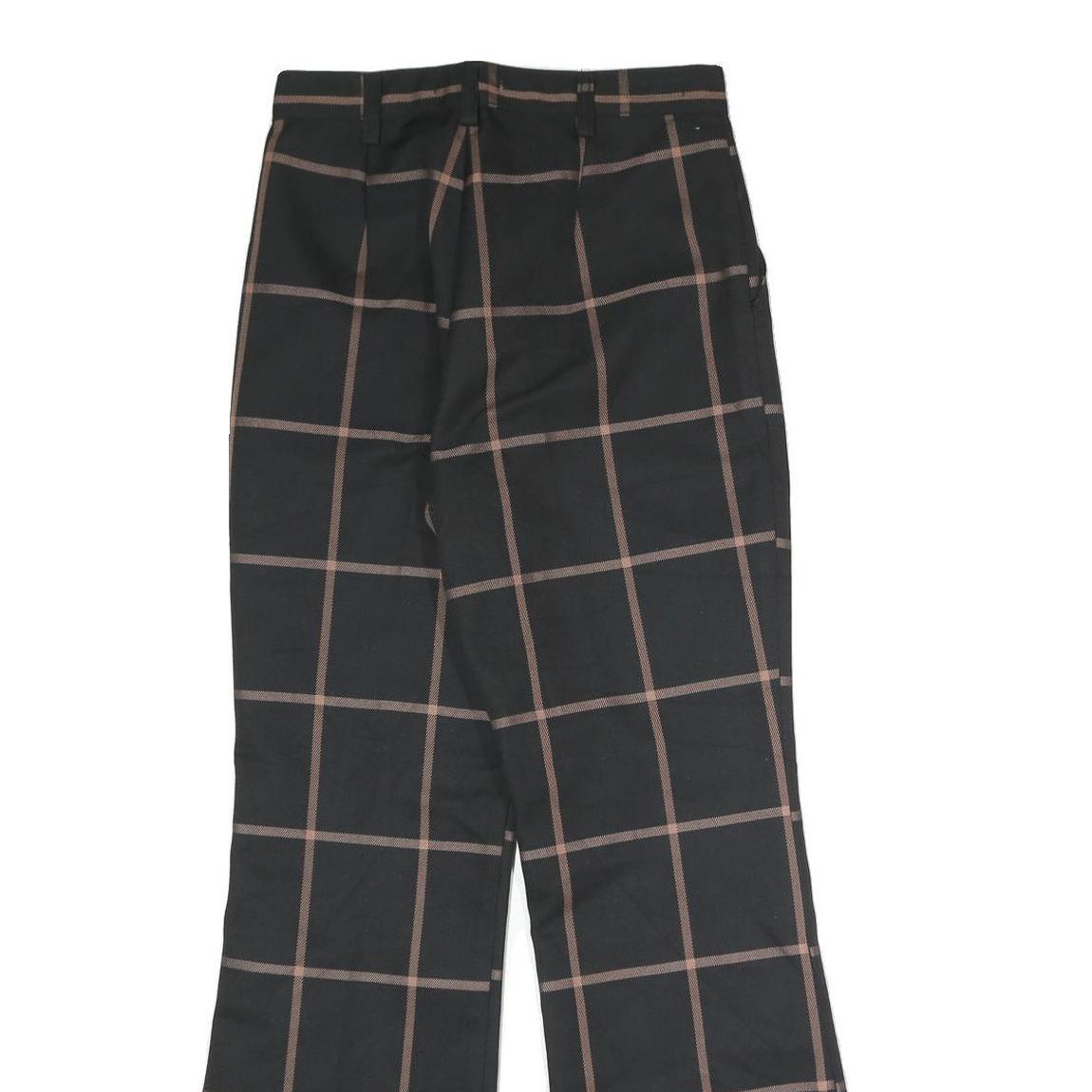 LEVI'S Womens Wool Blend Black & Brown Check Relaxed Straight Trousers W26 L28