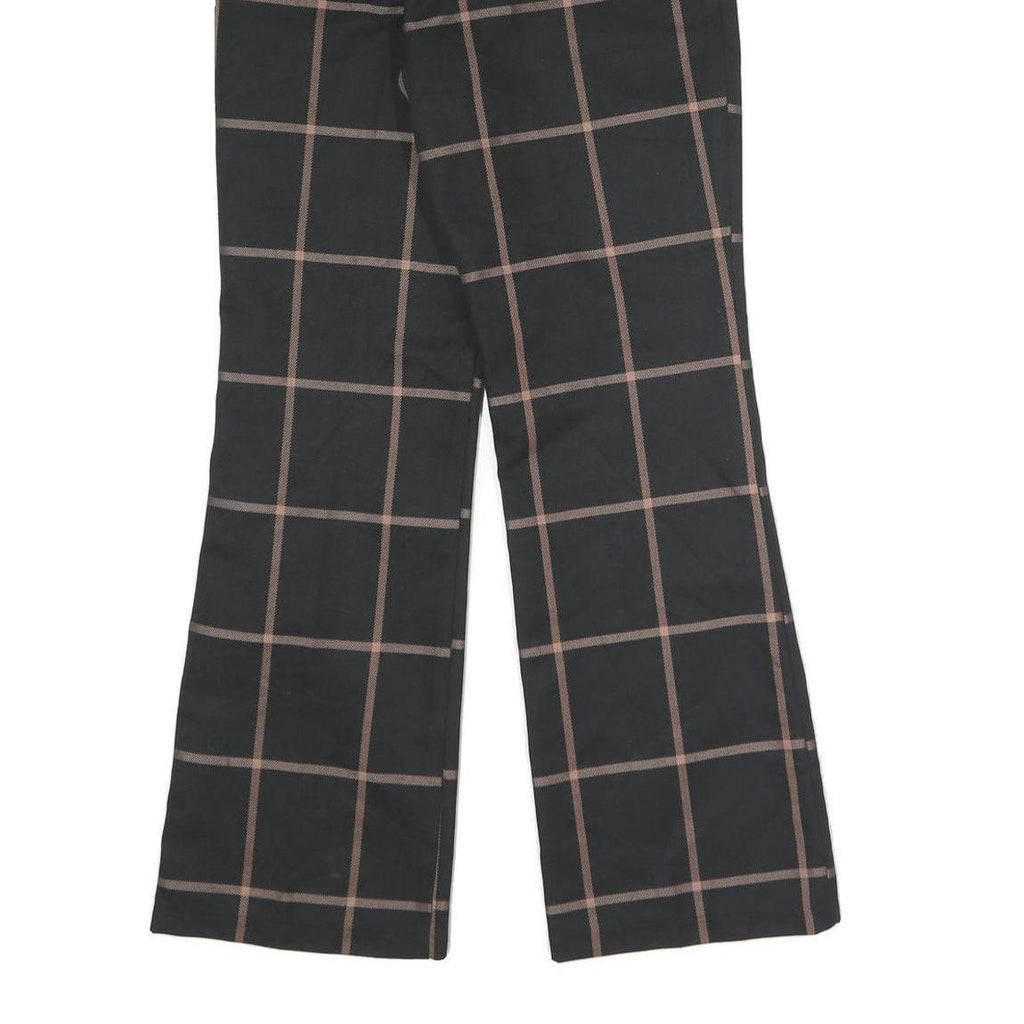 LEVI'S Womens Wool Blend Black & Brown Check Relaxed Straight Trousers W26 L28