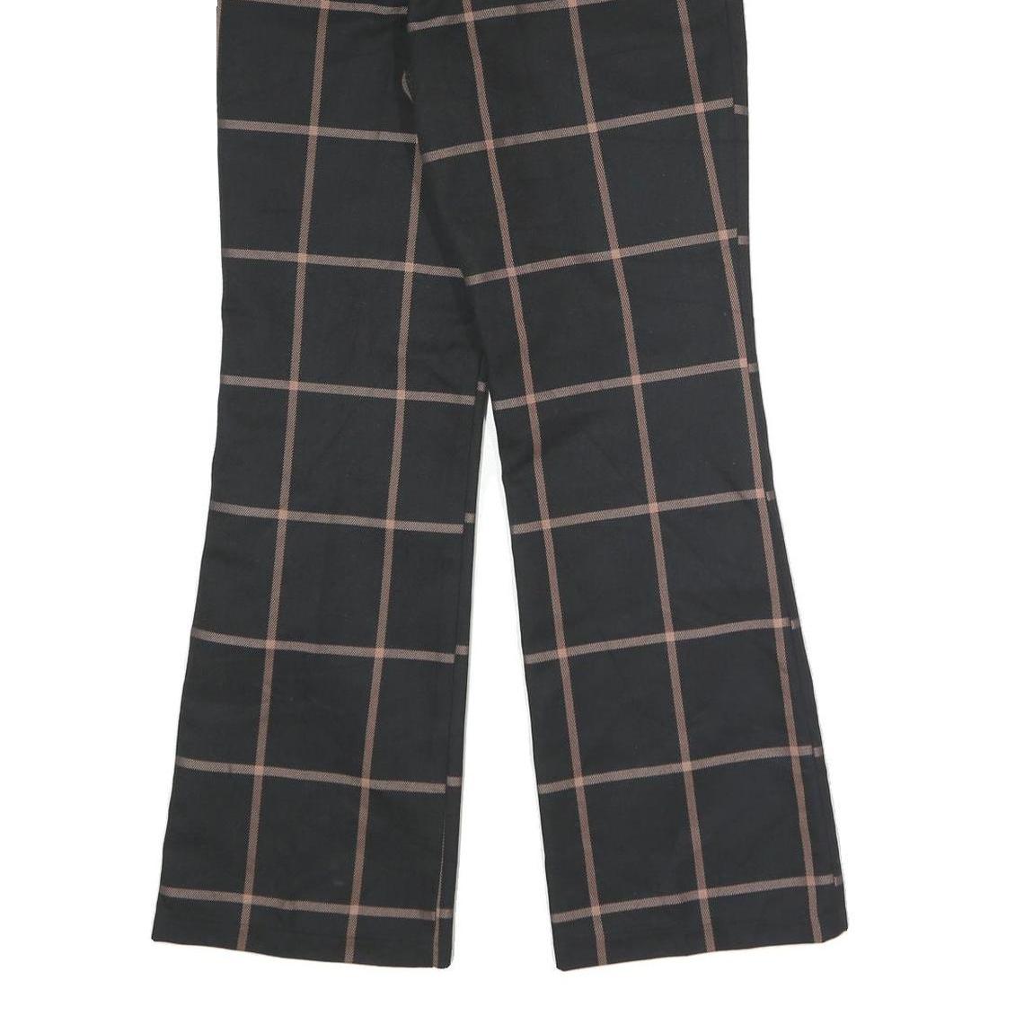 LEVI'S Womens Wool Blend Black & Brown Check Relaxed Straight Trousers W26 L28