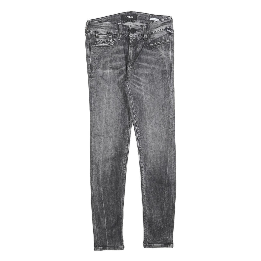 REPLAY Womens Jeans Blue Slim Skinny Denim Medium W27 L28 Stylish Zip