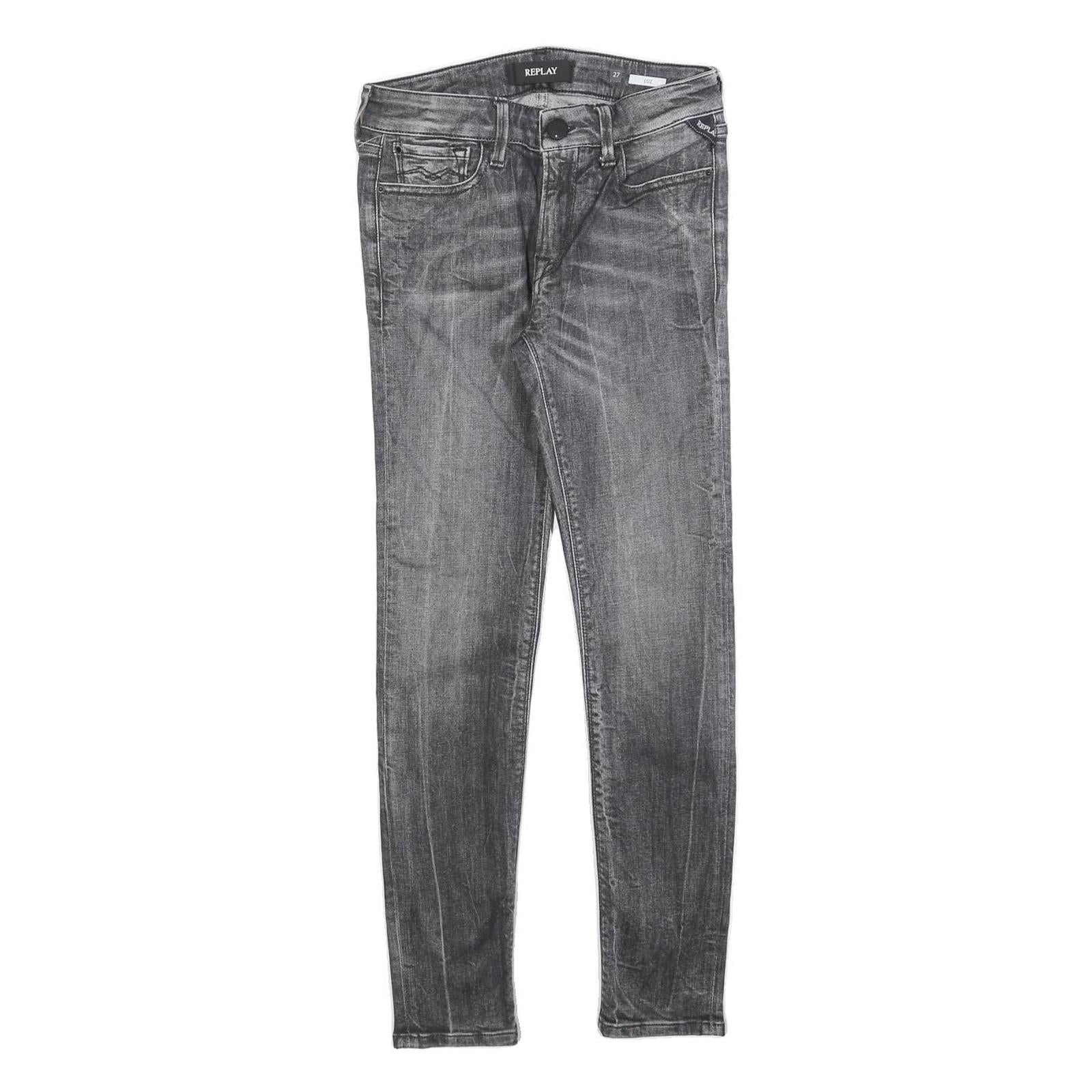 REPLAY Womens Jeans Blue Slim Skinny Denim Medium W27 L28 Stylish Zip
