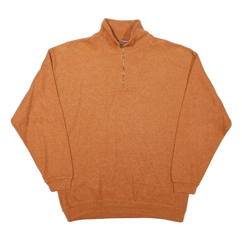 WIND Mens Orange Plain Pullover Jumper Crew Neck Basic Knit Size S