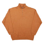 WIND Mens Orange Plain Pullover Jumper Crew Neck Basic Knit Size S