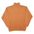 WIND Mens Orange Plain Pullover Jumper Crew Neck Basic Knit Size S