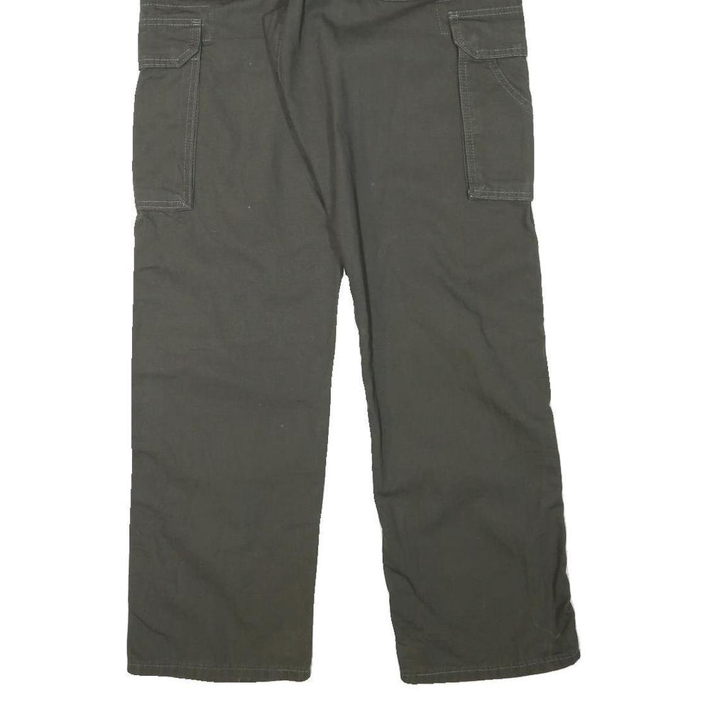 WRANGLER Mens Cotton Blend Grey Cargo Workwear Regular Fit Trousers W30 L33