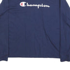 CHAMPION Mens Navy Blue Long Sleeve Crew Neck Graphic T-Shirt L